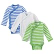 Gerber 3pk Long Sleeve Onesies - Blue - 0 - 3 Months