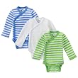 Gerber 3pk Long Sleeve Onesies - Blue - 0 - 3 Months