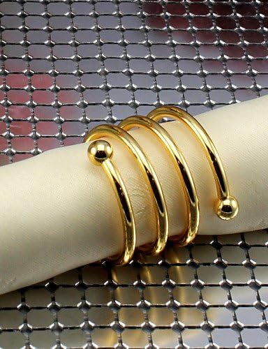 BO 6pcs Slingshot Iron Napkin Ring , golden