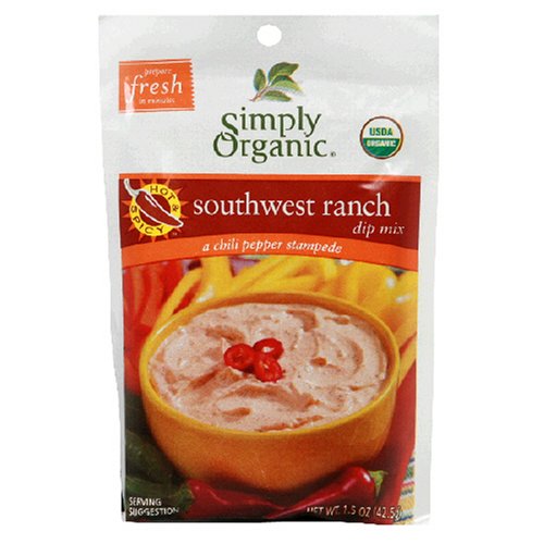 Simply Organic Dip Mix, Spicy Southwestern Ranch, 1.5-Ounce Packets (Pack of 24) by Simply Organic