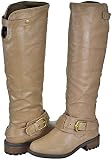 Qupid Relax-39 Taupe Women Riding Boots