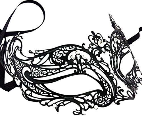 Diamante Luxury Venetian Style Metal Filigree Masquerade Mask For Fancy Dress Ball Party Prom - Made of Light Metal with Rhinestone (Party queen A)