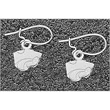 LogoArt Kansas State Wildcats Sterling Silver Team Logo 1/4 Dangle Earrings
