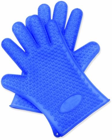 Amazing Silicone Cooking Gloves - Insulated, Heat & Water Resistant Gloves Are Perfect Protection For Both Cooking In The Kitchen And Grilling On The BBQ - Easily Handle Hot Food With Your Fingers Vs Bulky, Rubber Oven Mitts - Best Lifetime Guarantee