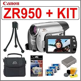 Click here to buy Canon ZR950 1.07MP MiniDV Camcorder w/ Accessory Kit Bundle by Canon.