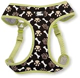 Pet Attire Designer Step-in Harness Brown Paws and Bones, Small, 19 to 23-Inch
