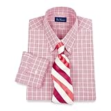 Paul Fredrick Trim Fit Fine Line Grid Pinpoint Oxford Dress Shirt