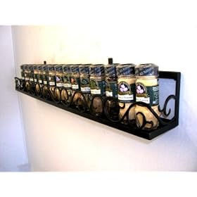Wall Spice & Lid Rack Flat Scroll Rack Eco-Friendly Black Texture 48