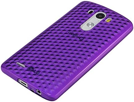 Xcessor Diamond - Flexible TPU Gel Case For LG G3. Purple / Transparent