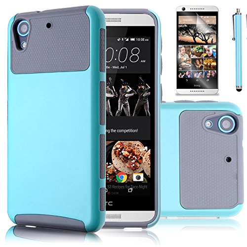 HTC Desire 626s Case, HTC Desire 626 Case,EC™ Premium Extra Slim Shockproof Case, Hybrid Dual Layer [TPU + Soft Silicone] Protective Case Cover for HTC Desire 626 / 626s (Mint/Gray)
