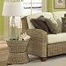 Cabana Banana Honey Oak Round Glass Top Accent Table