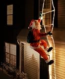 Weihnachtsmann / Nikolaus auf Leuchtleiter 240 cm