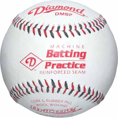 Diamond Machine Batting Practice Baseball with Flat Seams, Dozen