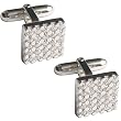 Mens Cuff Links Pair Sterling Silver Zircon Gemstone (cflng236)