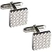 Mens Cuff Links Pair Sterling Silver Zircon Gemstone (cflng236)