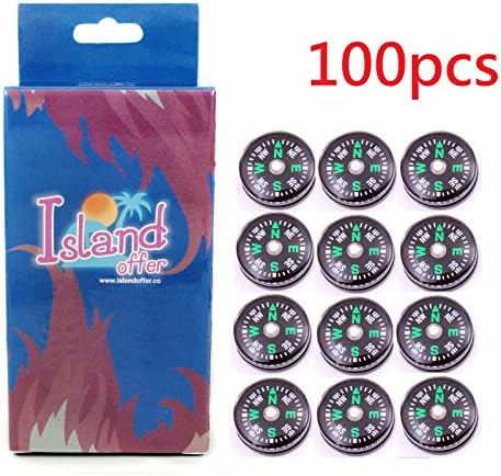 Islandoffer Wholesale 14mm Liquid Filled Compasses Small Mini Dial Survival Compass Button (100x Compass)