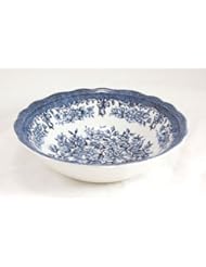 Kitchen: J & G Meakin England Royal Staffordshire Avondale Ironstone Blue Flowers Vegetable Pasta Salad Serving Bowl - J & G Meakin