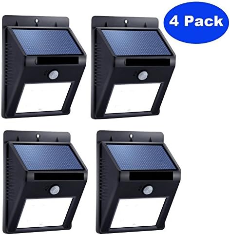 HOMEAN Solar Light,8 LED Outdoor Solar Powerd Wireless Waterproof Security Motion Sensor Light for Patio Deck Yard Garden DrivewayOutside Wall with 2 Modes Motion Activated Auto On/Off(4 Pack)