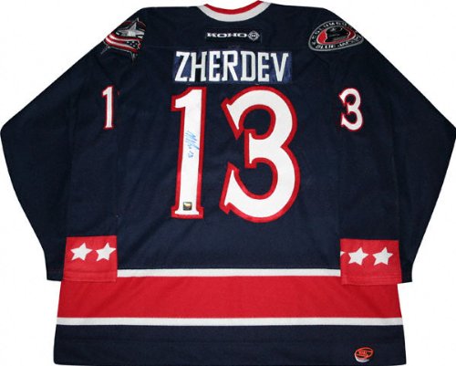 Nikolai Zherdev Columbus Blue Jackets Autographed Replica Jersey