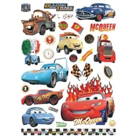 AC6109 AUTOS / Lightning McQueen / MATER AUTOCOLLANT ENFANTS mur de la salle DECOR 70 x 50cm