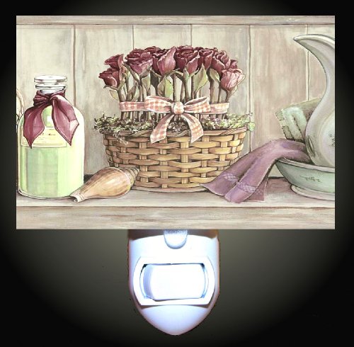 Basket of Tulips Decorative Night Light