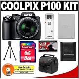 Nikon Coolpix P100 10.3 Megapixel Digital Camera with 26x Optical Zoom with 8GB Card + EN-EL5 Battery + Case + Accessory Kit
