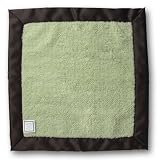 SwaddleDesigns Baby Lovie- Fuzzy Lime with Chocolate Brown Satin