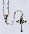 15" Silver Tone Rosary with 4mm Aqua Beads - Imported from ITALY 15" Silver Tone Rosary with 4mm Aqua Beads - Imported from ITALY