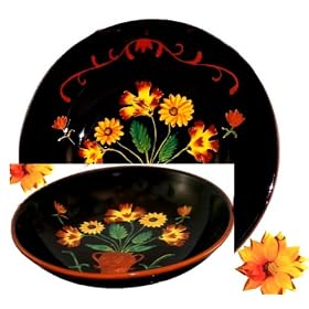 Click here to buy 2 large platter, pasta bowl and serving platter floral garden decor by ACK.