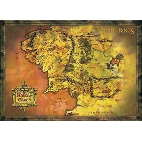 LE SEIGNEUR DES ANNEAUX POSTER CARTE DE LA TERRE DU MILIEU (91,5cm x 61cm)