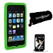 (Green) Apple iPod Touch 3rd Generation Silicone skin case cover for iPod Touch 2G 3G, iTouch 8GB, 16GB, 32GB, 64GB + LCD protector + MiniSuit Bag