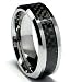 8MM Men`s Tungsten Carbide Ring Wedding Band W/ Carbon Fiber Inaly sizes 5 to 15