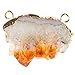 Aoneitem Natural Drusy Geode Agate Cluster Citrine Crystal Quartz Gemstone Slice Side Ways Pendant Charms