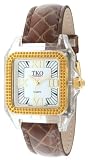 TKO ORLOGI Women's TK540-BR Rosie Plastic Case and Brown Croco-Embossed Leather Strap Watch