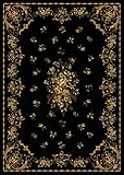 Traditional Area Rug, Home Dynamix Royalty 3ft 7in by 5ft  Black.