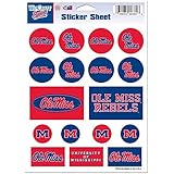 NCAA University of Mississippi Vinyl Sticker Sheet, 5" x 7"