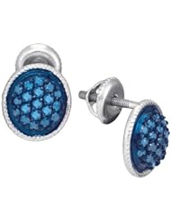10KT White Gold 0.50 CTW-Diamond Micro-Pave Earring