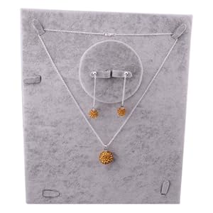 Kadima Swarovski Elements Crystal Disco Ball Topaz Pendant Necklace & Stud Dangle Earrings Jewelry Set,Include Chain 18 Inches,Earring:10mm Ball,Pendant:20mm Ball