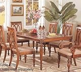 Dining Table with Extension Leaf - Cherry Brown Finish