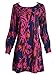 Persun Women's Color Block Floral Long Sleeve Crew Neck Tunic A-line Mini Dress