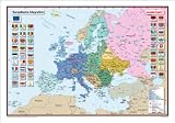 Posterkarten Geographie: Europ&auml;ische Integration 1 : 7 500 000 - Westermann Karte - Staaten mit Flaggen - 