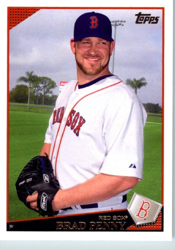 2009 Topps Team Edition Boston Red Sox Baseball Card # BOS12 Brad Penny Mint Condition - Shipped In Protective ScrewDown Display Case!