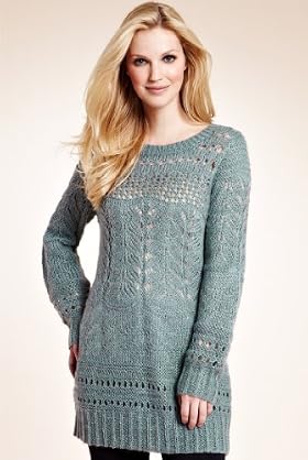 Indigo Collection Slash Neck Fluffy Tunic with Mohair