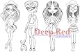 Deep Red Stamps City Girls Street Chic Rubber Stamp
