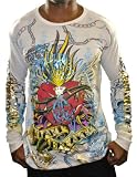 CHRISTIAN AUDIGIER Ed Hardy Heart Breaker Tattoo Mens Long Sleeve Shirt Tee