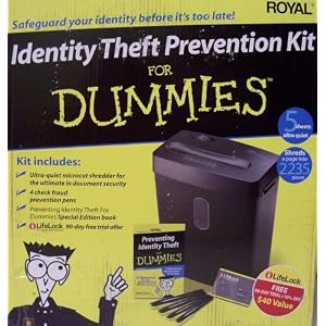 Identity Theft Prevention Kit for Dummies with Microcut Shredder for Ultimate Document... by Royal