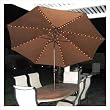9' Round Lighted Oasis Umbrella - Quick Ship Finish: Antique Bronze, Fabric: Black B Grade