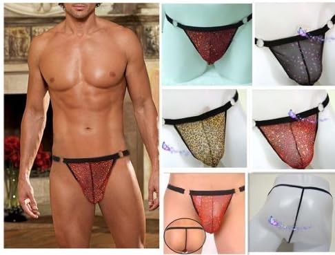 Men's Sexy See Through Mesh Bikinis T-Back Underwear G-string MT001 (Leopard Print) by Hkh20008