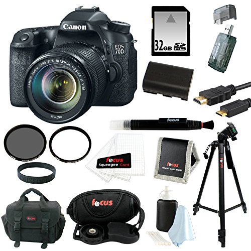 Canon EOS 70D SLR CMOS 20.2MP Digital Camera EFS 18135mm Lens + 32GB