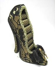 Victorian Lace Shoe Ring Holder - Golden